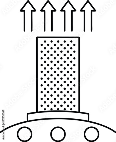 conference room air purifier line art vector illustration on transparent background