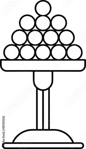 falafel maker line art vector illustration on transparent background