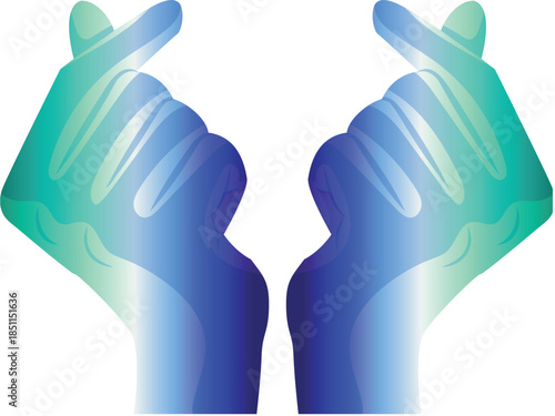 icon of hands with fingers folded into a heart shape with hands in gay pride colors as a symbol of love, equality and self-expression