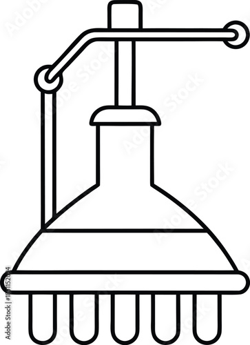 olive oil extractor line art vector illustration on transparent background