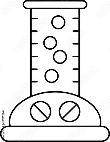 pill organizer smart line art vector illustration on transparent background