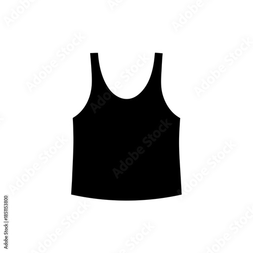 Black tank top isolated on a white background for casual and athletic wear