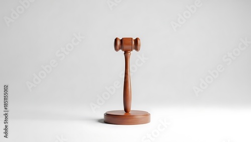 Wooden Gavel and Sound Block on a White Background

