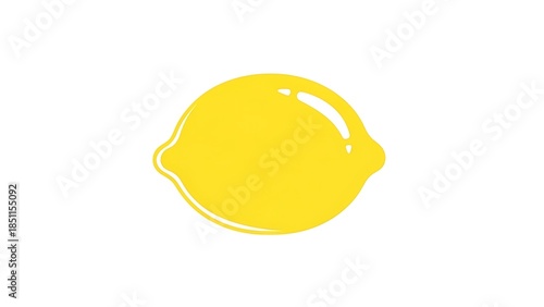 Simple, Bright Yellow Lemon Icon on White Background

