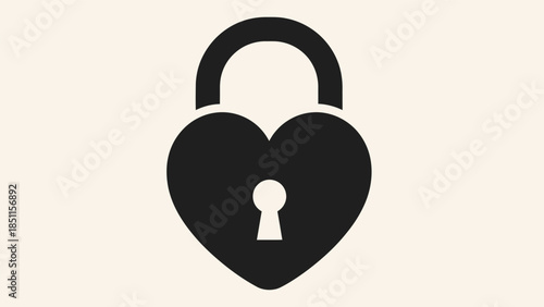 Heart-shaped lock icon representing love, security, and privacy, perfect for digital design elements.