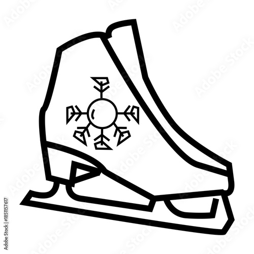vector illustration of a ice skating outline icon