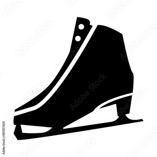 ice skates on white background glyph icon vector