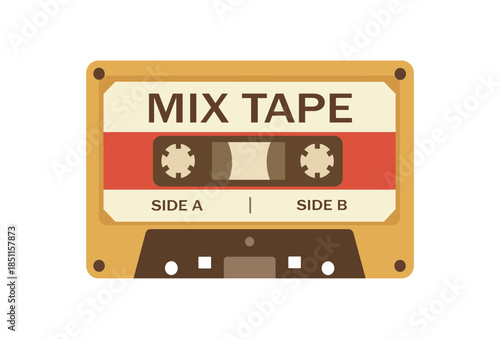 Retro Audio Cassette Tape Illustration