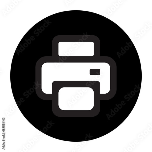 Illustration vector of Printer Icon - Circle Glyph Icon