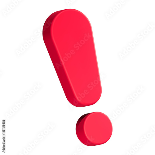 alert sign 3d rendering icon red color