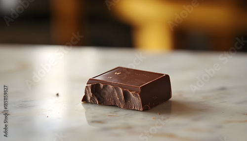 Wallpaper Mural single piece of chocolate sits on a table, awaiting its fate Torontodigital.ca