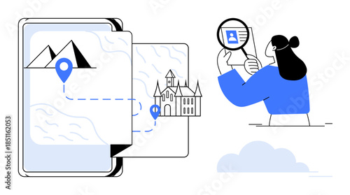 Travel planning. Seamless navigation and exploration of tourist locations with GPS and insightful travel data. Travel options, GPS tracking, location discovery, tourism technology, app development
