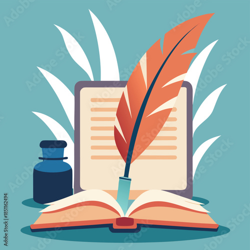 Open book with fanned pages, vector illustration representing learning, knowledge, and storytelling, clean modern design.