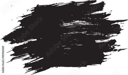 Set of black brush strokes with line frame vector illustration