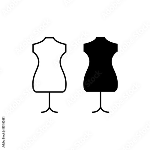 Mannequin icons set logo template design illustration