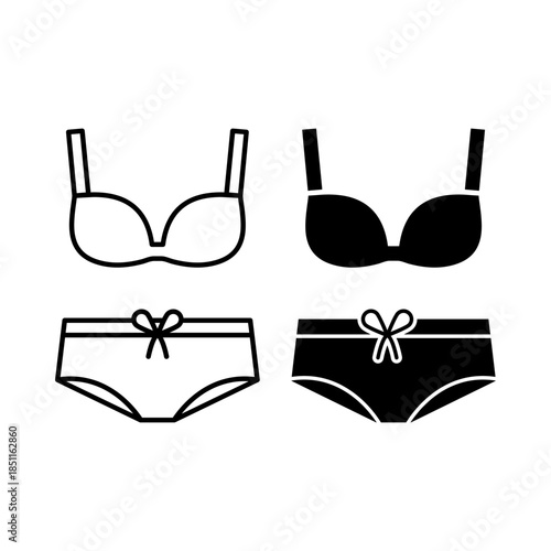 Lingerie icons set logo template design illustration