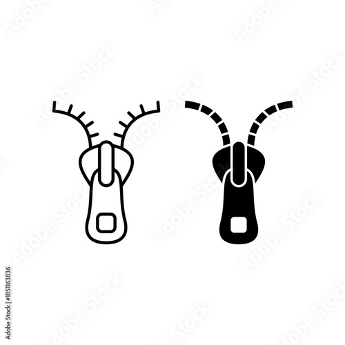 Zipper icons set logo template design illustration