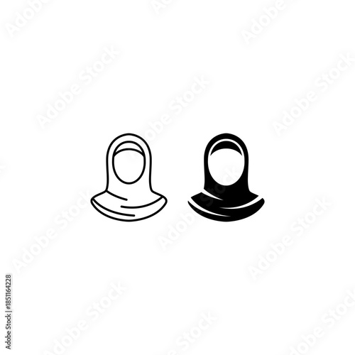 Hijab icons set logo template design illustration