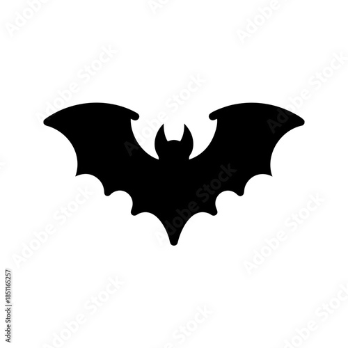 bat icon black silhouette vector illustration on transparent background