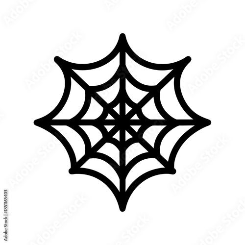 spider web icon black silhouette vector illustration on transparent background