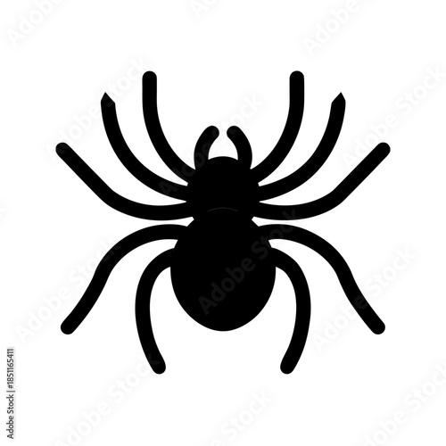 spider icon black silhouette vector illustration on transparent background