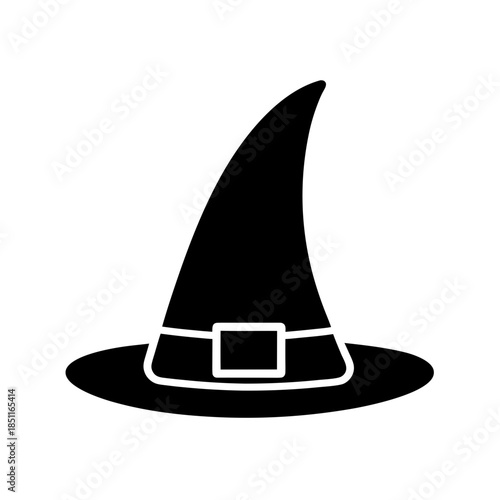 witch hat icon black silhouette vector illustration on transparent background