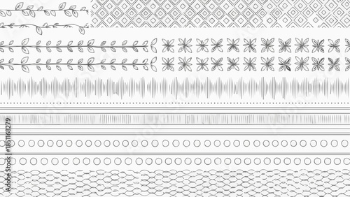 Collection of Decorative Borders and Ornaments for Design Projects.