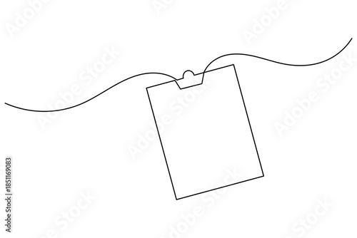 Clip board Continuous line drawing minimalist  on white background