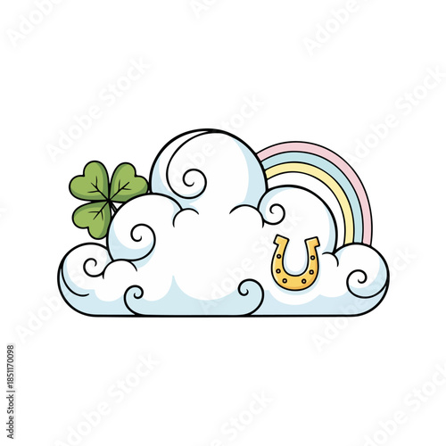 Lucky charm cloud isolated on transparent background