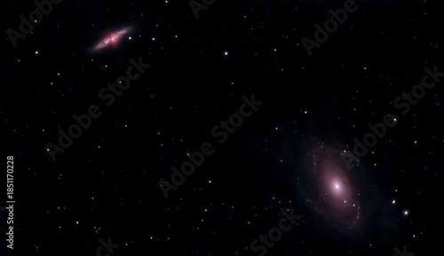 body nebula and cigar nebula m81 , m82  in the dark