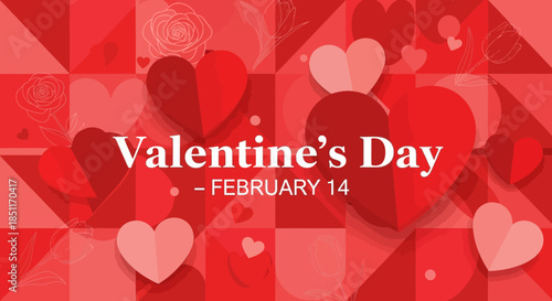 Valentines Day February 14 Heart Background.