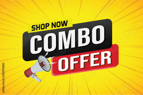 combo offer sale word mega phone concept vector illustration and 3d style, landing page, template, ui, web, mobile app, poster, banner, flyer, background, gift card, coupon, label, wallpaper


