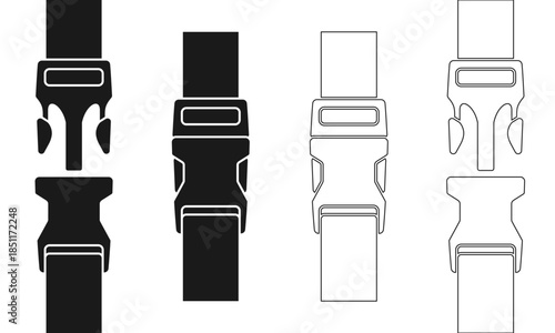 buckle with strap icon set, vector illustration isolated on white background.