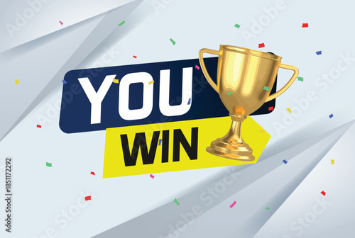 You win word concept vector illustration and 3d style for use landing page, template, ui, web, mobile app, poster, banner, flyer, background, gift card, coupon, label, wallpaper

