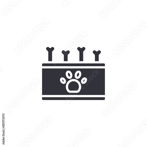 Pet birthday cake icon representing pet celebration, animal party event, special occasions, and pet lifestyle joy.