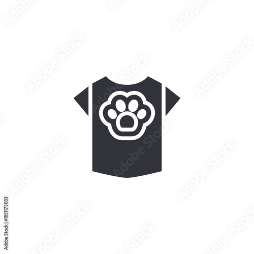 Pet t-shirt icon representing animal clothing, casual pet fashion, comfort apparel, and modern pet lifestyle.