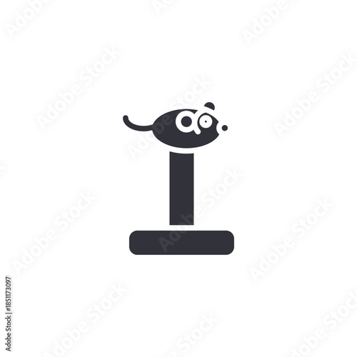 Pet scratching post icon representing cat furniture, claw maintenance, playful activity, and indoor pet exercise.