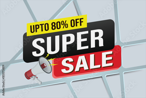 super sale poster banner graphic design icon logo sign symbol social media website coupon

