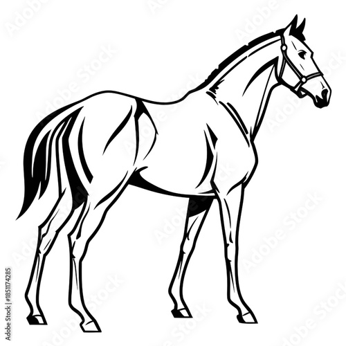 Majestic horse standing proudly in elegant pose