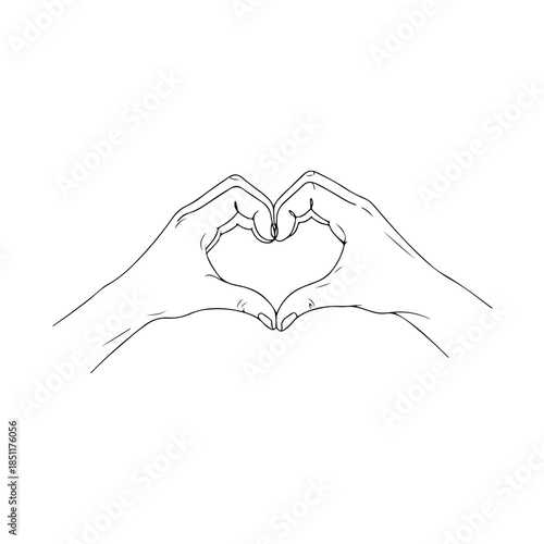 Hands forming a heart isolated on transparent background