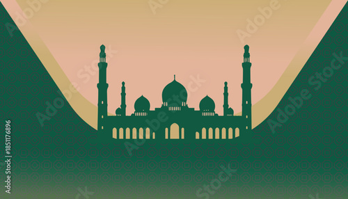 vector illustration of mosque in turkey