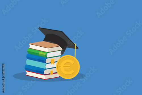 Student scholarship for college and university. Tuition fees for education, investment in scholarship concept.	
