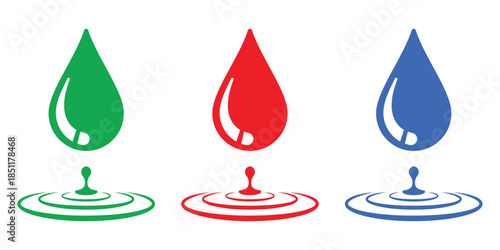 colorful drop vector, minimalist drop vector