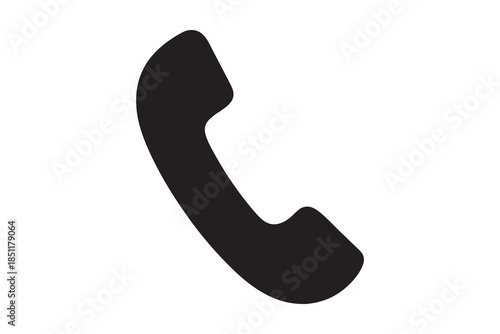 Minimalist Black Telephone Handset Icon Design Element