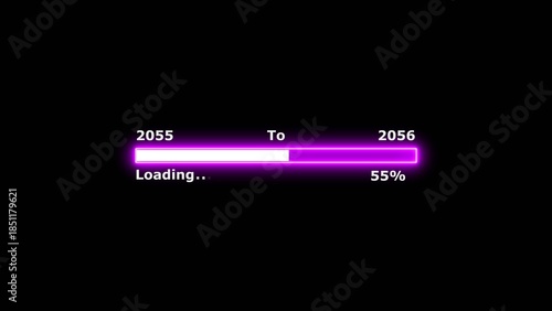 Tableau sur toile Loading 100 percent complete progress bar digital interface technology modern design white color 4k illustration