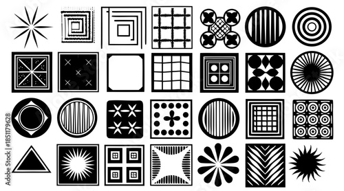 Collection of geometric shapes and patterns