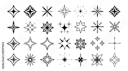 Collection of geometric star shapes
