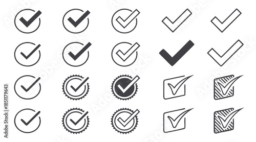 Collection of check marks and symbols