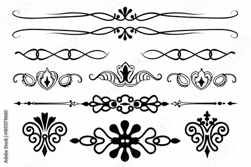 Collection of ornate line patterns