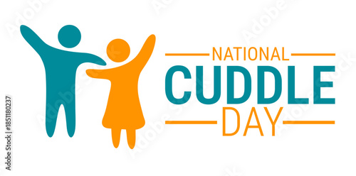 National Cuddle Day background, banner, card or poster design template is observed every year during January, to raise awareness about the mission. Vector illustration.